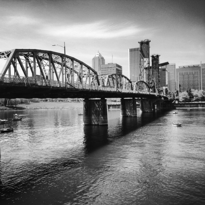 Bridge Over Calm Waters Black And White